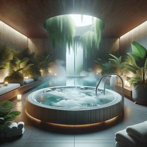 Jacuzzi bien-être et santé, avec des bulles massantes et une atmosphère de détente