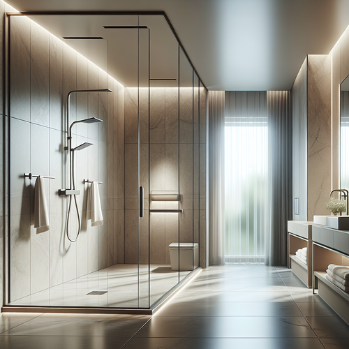 Salle de bain PMR au design épuré avec accessoires tendance